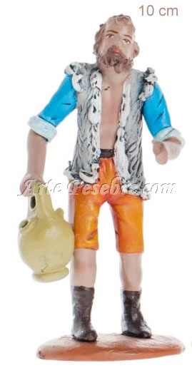 Pastor con botijo en la mano