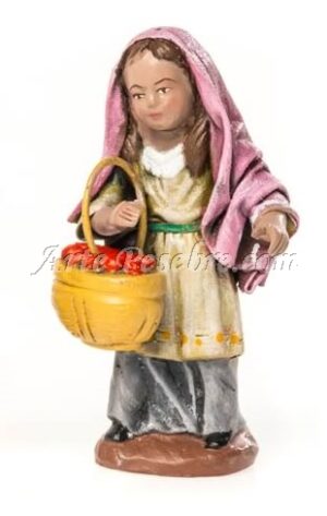 Niña de pie con cesto