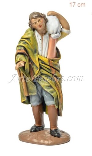 Pastor con saco al hombro