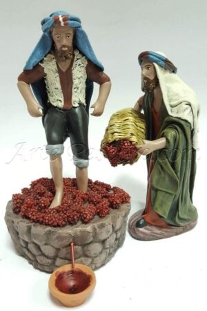 Grupo pastor pisando uva para figuras de 14 cm