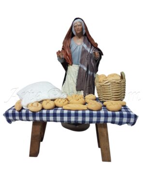 Pastora con puesto de pan para figuras de 21 cm