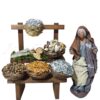 Pastora con puesto de pescado para figuras de 12 cm