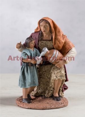 Pastora lechera con niño, 14 cm