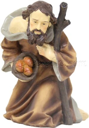 Pastor adorando con bastón