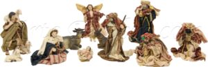 Nacimiento 11 figuras de resina con tela