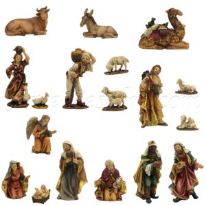 Nacimiento completo con Reyes, pastores y animales
