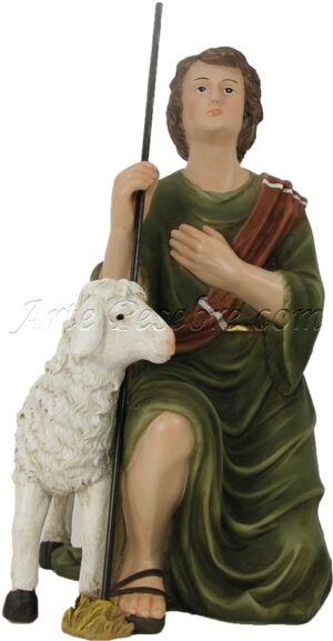 Pastor adorando con cordero