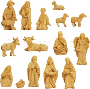 Nacimiento 15 piezas aspecto madera