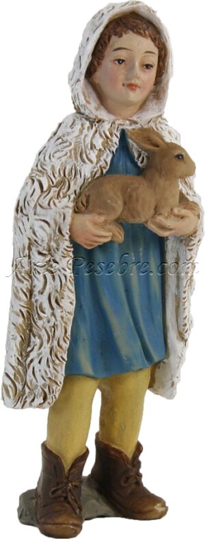Niño pastor con conejo
