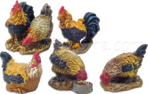 Grupo gallos y gallinas 5 ud.