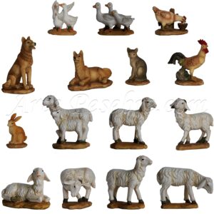 Conjunto de animales de granja 15 ud.