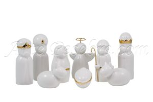 Misterio 9 pzas. cerámica blanca/oro