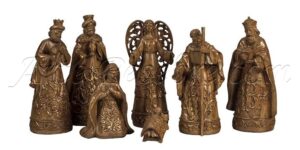 Misterio 7 pzas. dorado repujado