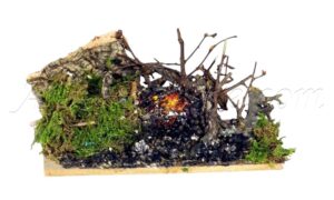 Hoguera con bombilla de fuego efecto llama