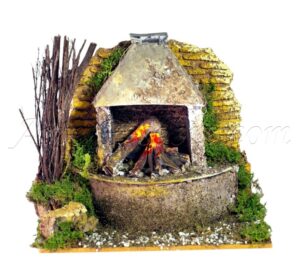 Horno con bombilla efecto llama