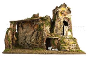 Portal con molino de viento a motor y luz