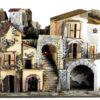 Portal con casas y luces