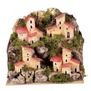 Paisaje de montaña con casas