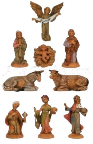 Nacimiento de 9 pzas. en aspecto madera