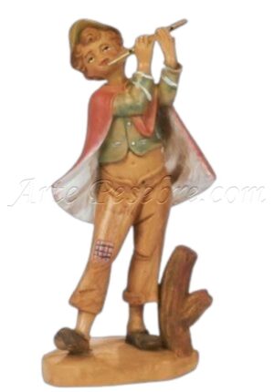 Pastor con flauta travesera en aspecto madera