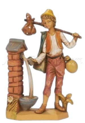 Pastor bebiendo agua en aspecto madera