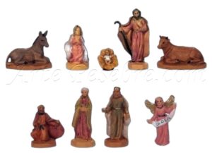 Nacimiento de 9 pzas. en aspecto madera