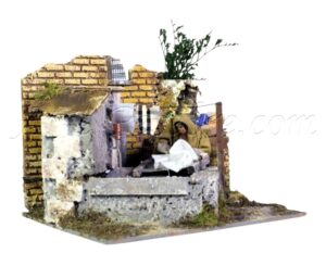 Lavandera y fuente con bomba de agua para fig. de 12 cm con movimiento