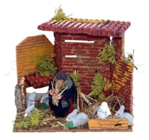 Niño con conejos para fig. de 10 cm con movimiento