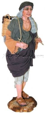 Pastor con cesto a la espalda