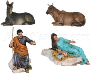 Nacimiento en resina pintado a mano