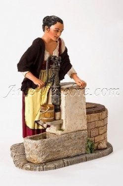 Pastora en fuente con movimiento