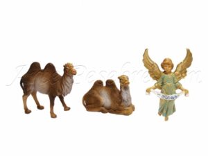 Ángel gloria y 2 camellos aspecto madera