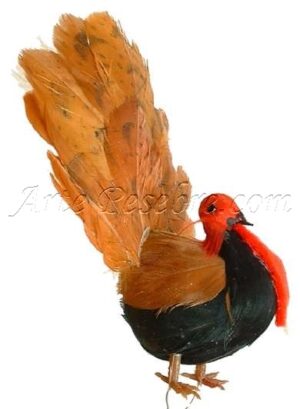 Pavo de 5 cm con cola emplumada
