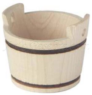 Cubo en madera con asas